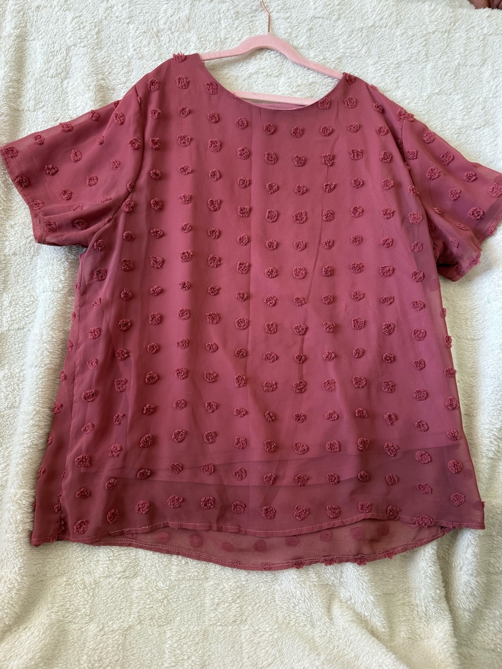 Sidefeel Women’s Mauve Chiffon Pom Pom Blouse